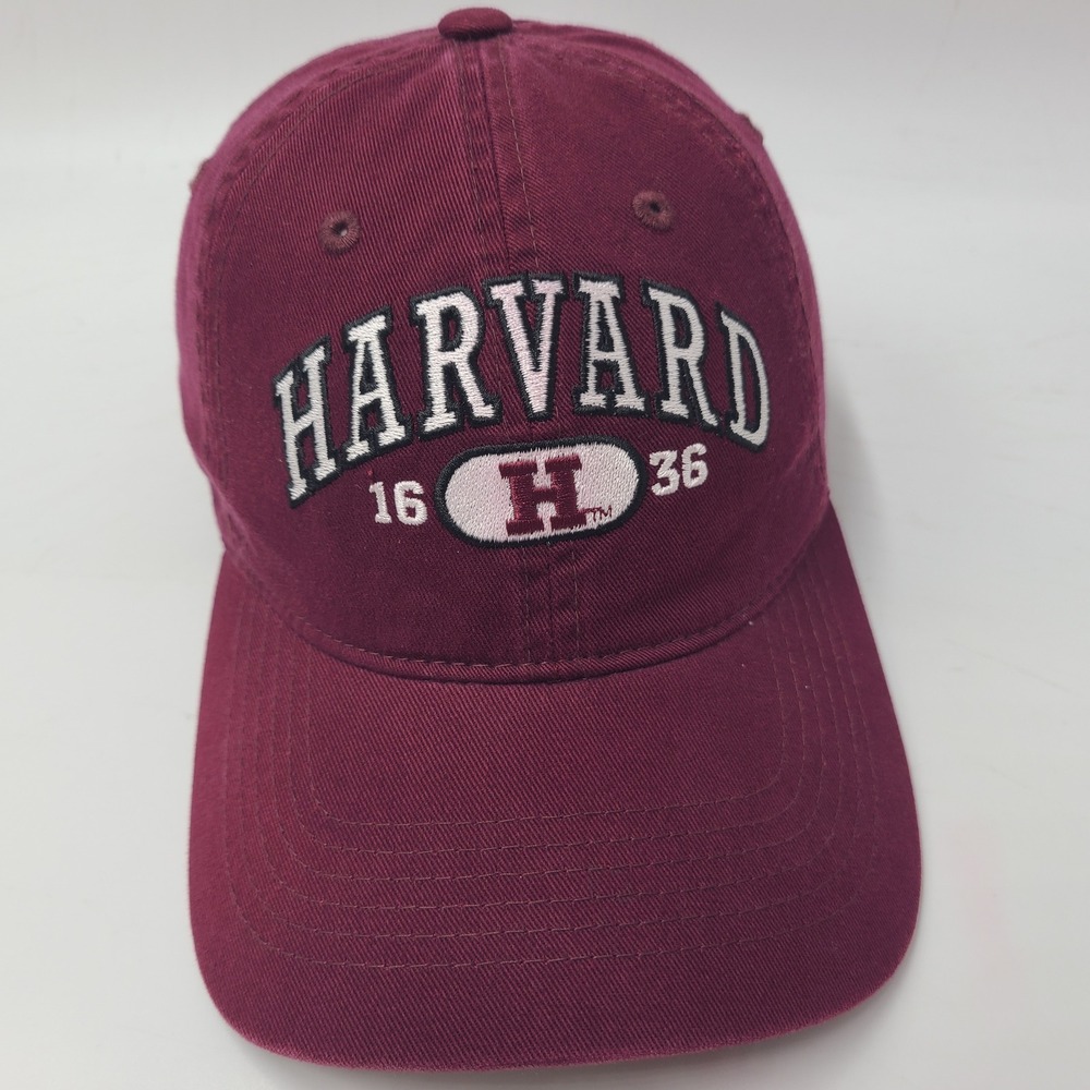 Harvard Crimson Hat Strapback ML Caps Maroon White NCAA University Ivy League